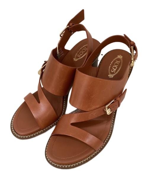 TOD'S（トッズ）TOD'S (トッズ) レザーバッグストラップサンダル ブラウン サイズ:37 1/2の古着・服飾アイテム