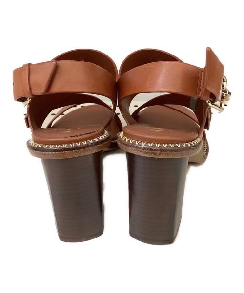 TOD'S（トッズ）TOD'S (トッズ) レザーバッグストラップサンダル ブラウン サイズ:37 1/2の古着・服飾アイテム