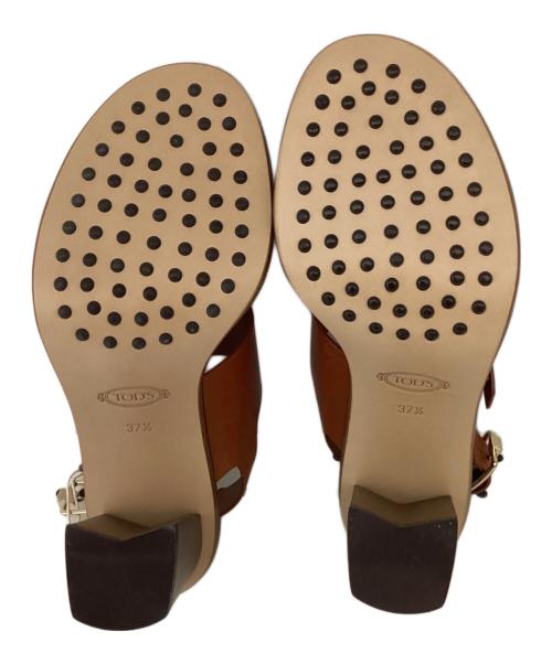 TOD'S（トッズ）TOD'S (トッズ) レザーバッグストラップサンダル ブラウン サイズ:37 1/2の古着・服飾アイテム