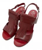 TOD'Sトッズ）の古着「レザータッセルサンダル」｜レッド