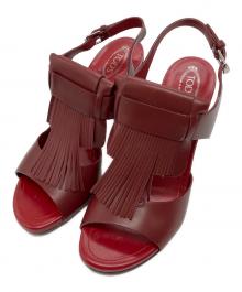 TOD'S（トッズ）の古着「レザータッセルサンダル」｜レッド