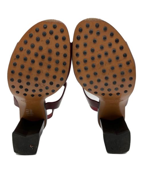 TOD'S（トッズ）TOD'S (トッズ) レザータッセルサンダル レッド サイズ:371/2の古着・服飾アイテム