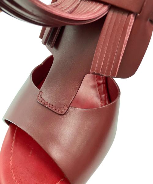 TOD'S（トッズ）TOD'S (トッズ) レザータッセルサンダル レッド サイズ:371/2の古着・服飾アイテム