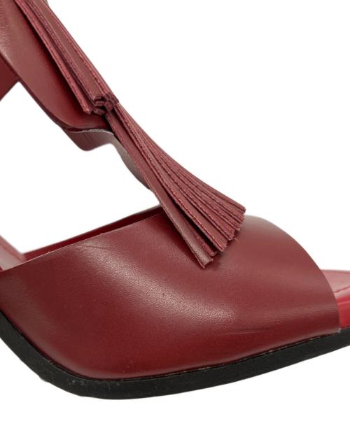 TOD'S（トッズ）TOD'S (トッズ) レザータッセルサンダル レッド サイズ:371/2の古着・服飾アイテム