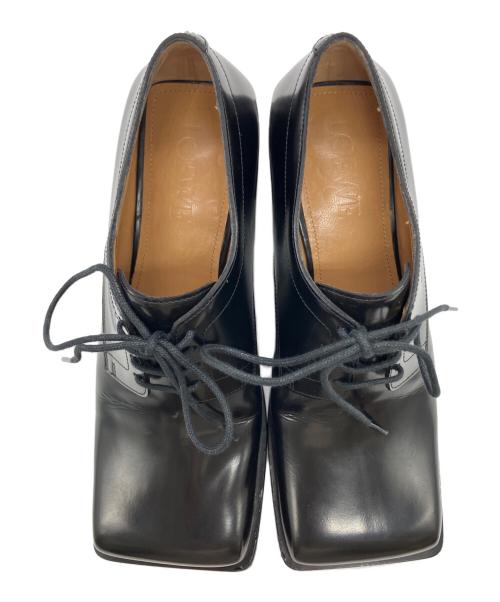 LOEWE（ロエベ）LOEWE (ロエベ) スクエアトゥーアナグラムヒールシューズ ブラック サイズ:35の古着・服飾アイテム