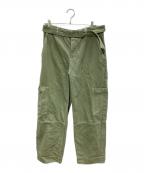 maison kitsuneメゾンキツネ）の古着「Belted Denim Pants Relaxed Cargo Jeans」｜オリーブ