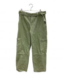 maison kitsune（メゾンキツネ）の古着「Belted Denim Pants Relaxed Cargo Jeans」｜オリーブ