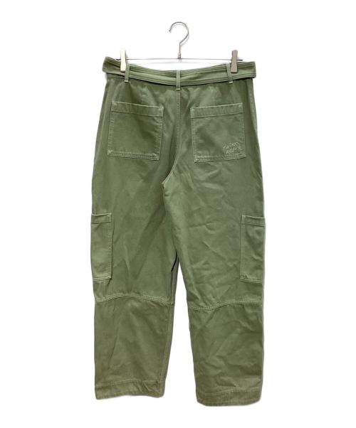 maison kitsune（メゾンキツネ）MAISON KITSUNE (メゾンキツネ) Belted Denim Pants Relaxed Cargo Jeans オリーブ サイズ:29 未使用品の古着・服飾アイテム