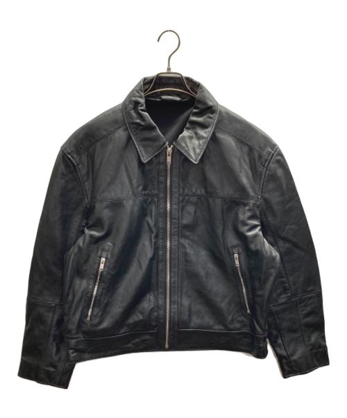 ZARA（ザラ）ZARA (ザラ) レザージャケットボクシーフィット ブラック サイズ:XLの古着・服飾アイテム