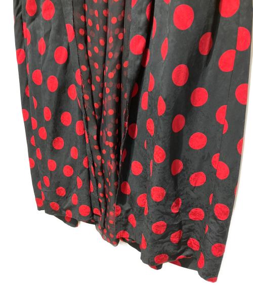 COMME des GARCONS（コムデギャルソン）COMME des GARCONS (コムデギャルソン) レーヨンポリ ドットワンピース レッド×ブラック サイズ:XSの古着・服飾アイテム