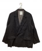 ANCELLMアンセルム）の古着「100/S LINEN TAILORED JACKET」｜ブラック