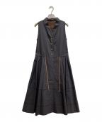 FOXEYフォクシー）の古着「ステッチノースリーブワンピース」｜グレー