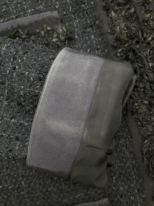 FOXEY BOUTIQUE（フォクシー ブティック）FOXEY BOUTIQUE (フォクシー ブティック) クラシックツイード ノーカラージャケット ネイビー サイズ:40の古着・服飾アイテム