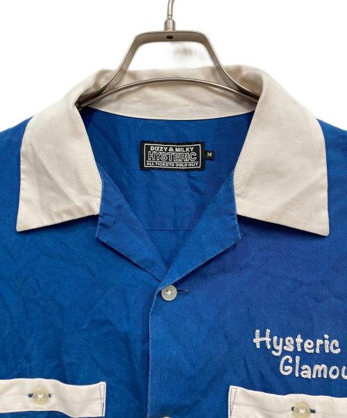 Hysteric Glamour（ヒステリックグラマー）Hysteric Glamour (ヒステリックグラマー) HYSTERIC LADY 刺繍ボウリングシャツ ブルー サイズ:Mの古着・服飾アイテム
