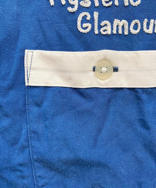 Hysteric Glamour（ヒステリックグラマー）Hysteric Glamour (ヒステリックグラマー) HYSTERIC LADY 刺繍ボウリングシャツ ブルー サイズ:Mの古着・服飾アイテム