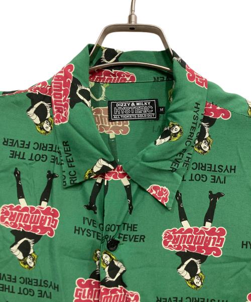 Hysteric Glamour（ヒステリックグラマー）Hysteric Glamour (ヒステリックグラマー) VIXEN GIRL オープンカラーシャツ グリーン サイズ:Mの古着・服飾アイテム