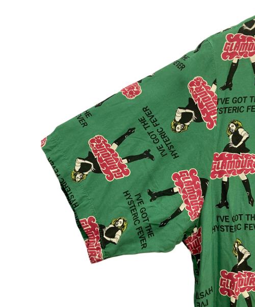 Hysteric Glamour（ヒステリックグラマー）Hysteric Glamour (ヒステリックグラマー) VIXEN GIRL オープンカラーシャツ グリーン サイズ:Mの古着・服飾アイテム