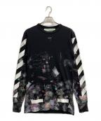OFFWHITEオフホワイト）の古着「Diag Galaxy Brushed L/S Tee」｜ブラック