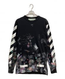 OFFWHITE（オフホワイト）の古着「Diag Galaxy Brushed L/S Tee」｜ブラック