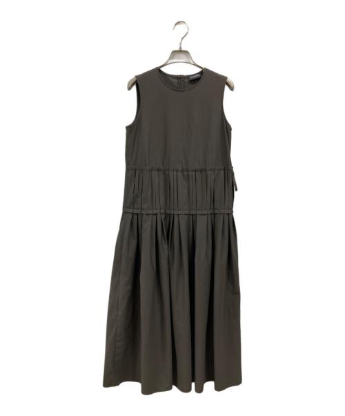 BLENHEIM（ブレンヘイム）BLENHEIM (ブレンヘイム) ストレッチプリーツデザインロングワンピース ブラウン サイズ:XSの古着・服飾アイテム