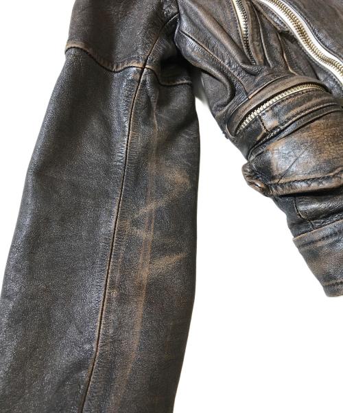 DSQUARED2（ディースクエアード）DSQUARED2 (ディースクエアード) レザージャケット ブラウン サイズ:40の古着・服飾アイテム