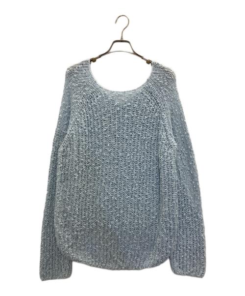 FRAY ID（フレイ アイディー）FRAY ID (フレイ アイディー) ローゲージソフトコットンスラブニット ブルー サイズ:FREEの古着・服飾アイテム