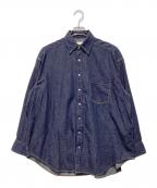 beautiful peopleビューティフルピープル）の古着「dungaree denim big tuck over shirt」｜インディゴ