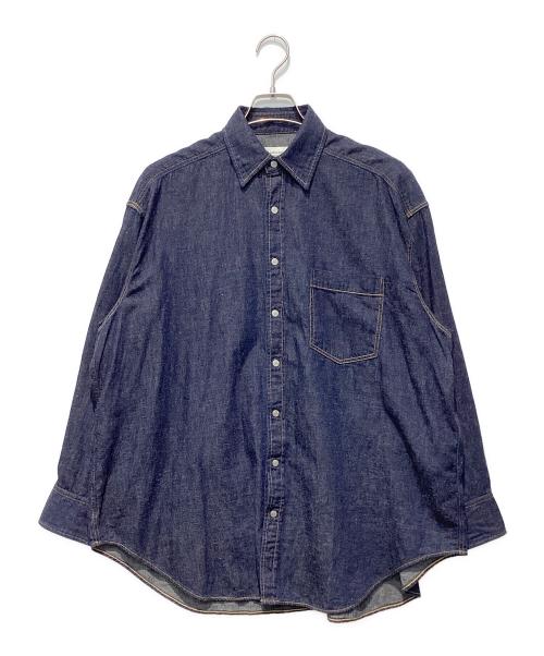beautiful people（ビューティフルピープル）beautiful people (ビューティフルピープル) dungaree denim big tuck over shirt インディゴ サイズ:38の古着・服飾アイテム