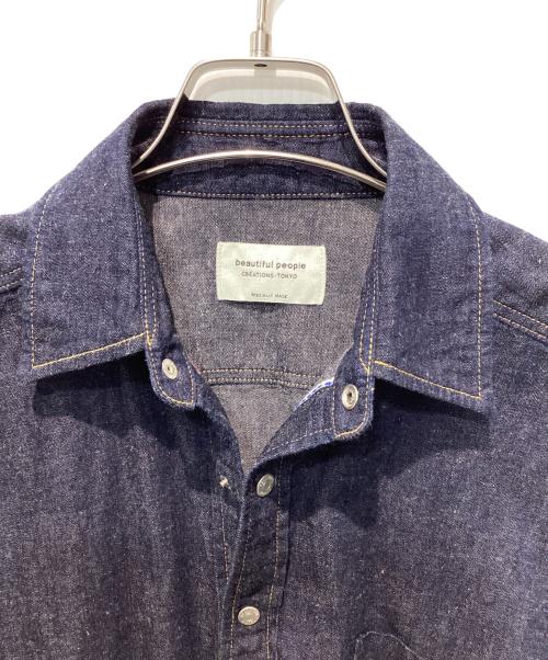 beautiful people（ビューティフルピープル）beautiful people (ビューティフルピープル) dungaree denim big tuck over shirt インディゴ サイズ:38の古着・服飾アイテム