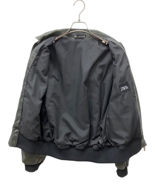 ZARA（ザラ）ZARA (ザラ) レザージャケットコントラストトップステッチ ブラック サイズ:Ｓの古着・服飾アイテム