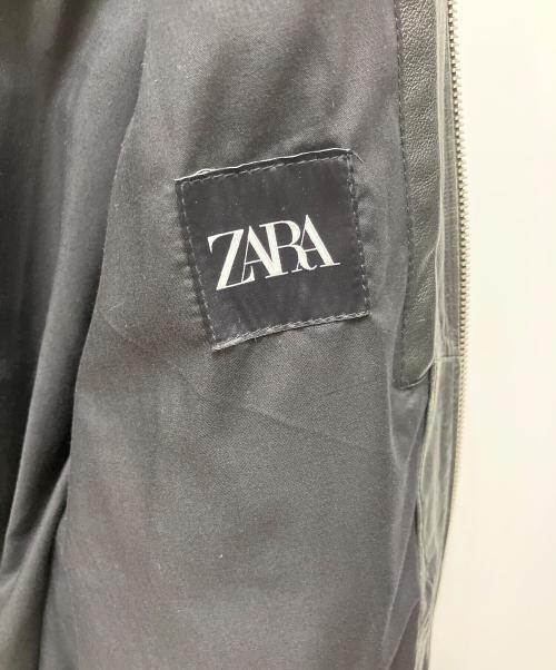 ZARA（ザラ）ZARA (ザラ) レザージャケットコントラストトップステッチ ブラック サイズ:Ｓの古着・服飾アイテム