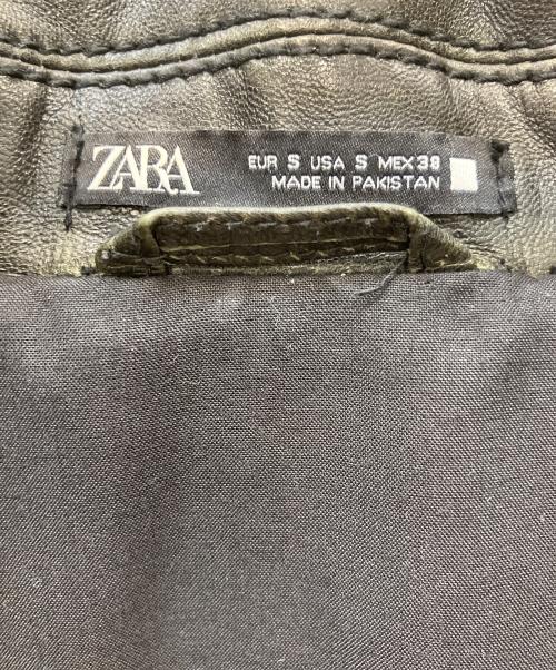 ZARA（ザラ）ZARA (ザラ) レザージャケットコントラストトップステッチ ブラック サイズ:Ｓの古着・服飾アイテム