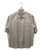 AURALEEオーラリー）の古着「WASHED FINX HERRINGBONE HALF SLEEVED SHIRTS」｜ベージュ