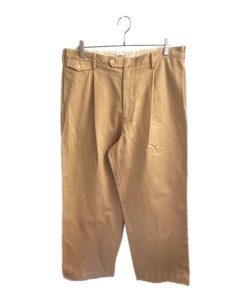 AURALEE（オーラリー）AURALEE (オーラリー) WASHED FINX CHINO ONE-TUCK PANTS ベージュ サイズ:6の古着・服飾アイテム