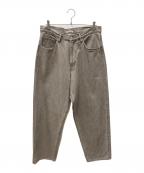 AURALEEオーラリー）の古着「HARD TWIST FADED BROWN DENIM WIDE PANTS」｜ブラウン