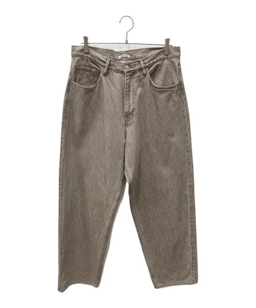 AURALEE（オーラリー）AURALEE (オーラリー) HARD TWIST FADED BROWN DENIM WIDE PANTS ブラウン サイズ:34の古着・服飾アイテム
