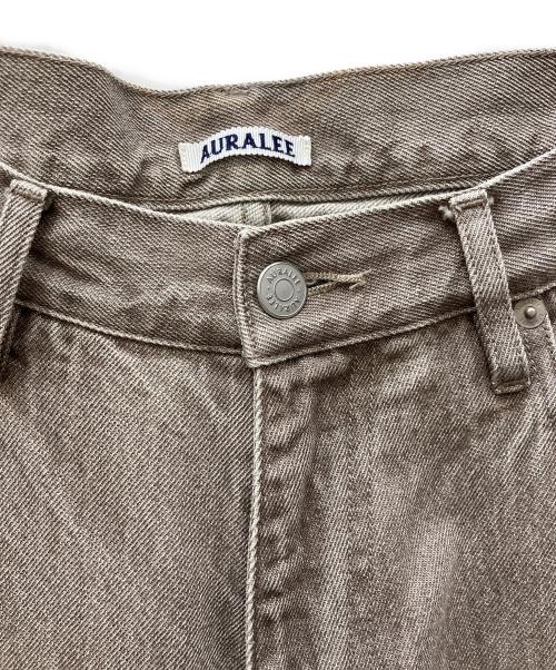AURALEE（オーラリー）AURALEE (オーラリー) HARD TWIST FADED BROWN DENIM WIDE PANTS ブラウン サイズ:34の古着・服飾アイテム
