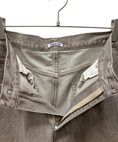 AURALEE（オーラリー）AURALEE (オーラリー) HARD TWIST FADED BROWN DENIM WIDE PANTS ブラウン サイズ:34の古着・服飾アイテム