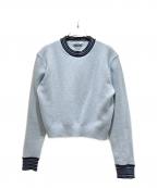 PRADAプラダ）の古着「Light Blue Cashmere Blend Sweater/トライアングル ロゴ カシミヤ ネックセーター」｜サファイアブルー