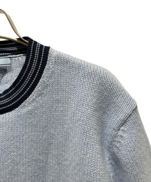PRADA（プラダ）PRADA (プラダ) Light Blue Cashmere Blend Sweater/トライアングル ロゴ カシミヤ ネックセーター サファイアブルー サイズ:38の古着・服飾アイテム