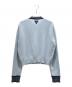 PRADA (プラダ) Light Blue Cashmere Blend Sweater/トライアングル ロゴ カシミヤ ネックセーター サファイアブルー サイズ:38：150000円