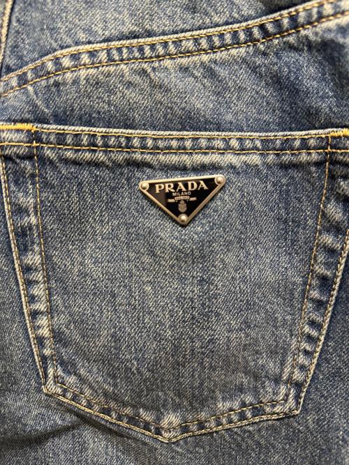 PRADA（プラダ）PRADA (プラダ) ハイライズ デニムショートパンツ ライトブルー サイズ:24の古着・服飾アイテム