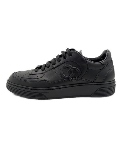 CHANEL（シャネル）CHANEL (シャネル) ココマークレザースニーカー/Coco Mark Logo Low Top Sneakers/G45079 ブラック サイズ:36の古着・服飾アイテム