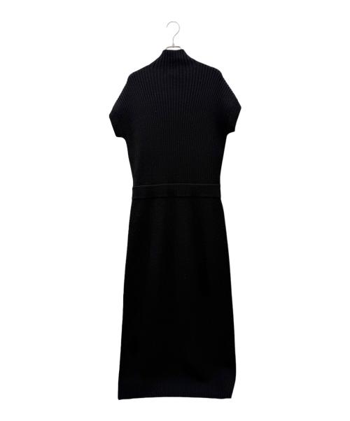 DRAWER（ドゥロワー）DRAWER (ドゥロワー) FALL2 リブ×あぜ編み ニットワンピース ブラック サイズ:2の古着・服飾アイテム