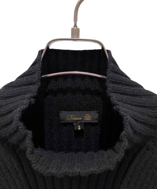 DRAWER（ドゥロワー）DRAWER (ドゥロワー) FALL2 リブ×あぜ編み ニットワンピース ブラック サイズ:2の古着・服飾アイテム
