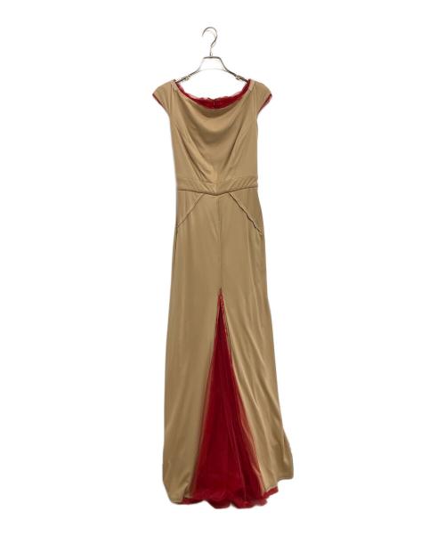 TADASHI SHOJI（タダシ ショージ）TADASHI SHOJI (タダシ ショージ) レースチュールコンビドレス レッドの古着・服飾アイテム