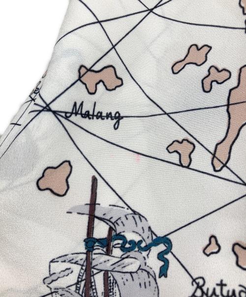 Diagram（ダイアグラム）Diagram (ダイアグラム) マッププリントシャツワンピース ホワイト×ベージュ サイズ:38の古着・服飾アイテム