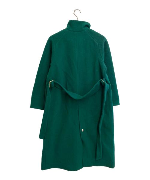 LOUNIE（ルーニー）LOUNIE (ルーニー) スタンドカラーベルテットロングコート グリーン サイズ:SIZE 36の古着・服飾アイテム