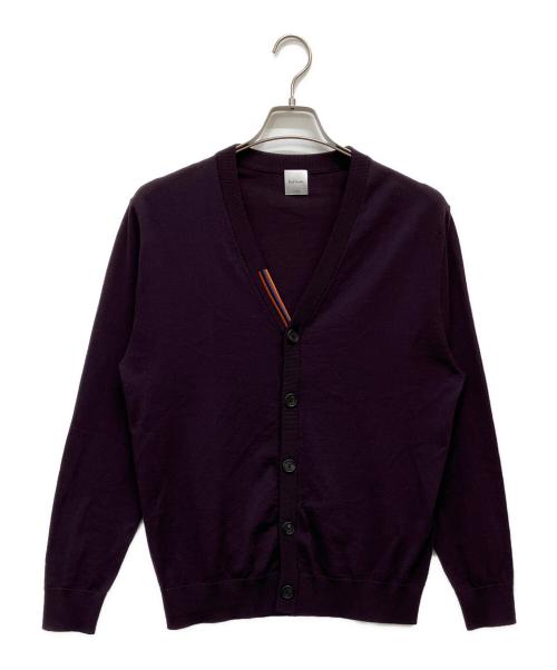 PAUL SMITH（ポールスミス）Paul Smith (ポールスミス) アーティストストライプポイント カーディガン パープル サイズ:Lの古着・服飾アイテム