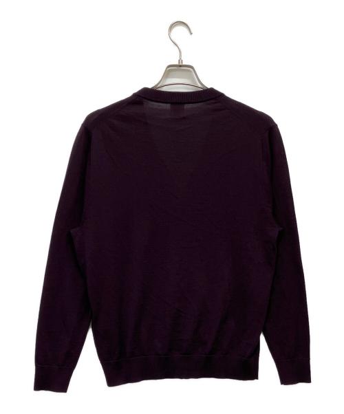 PAUL SMITH（ポールスミス）Paul Smith (ポールスミス) アーティストストライプポイント カーディガン パープル サイズ:Lの古着・服飾アイテム
